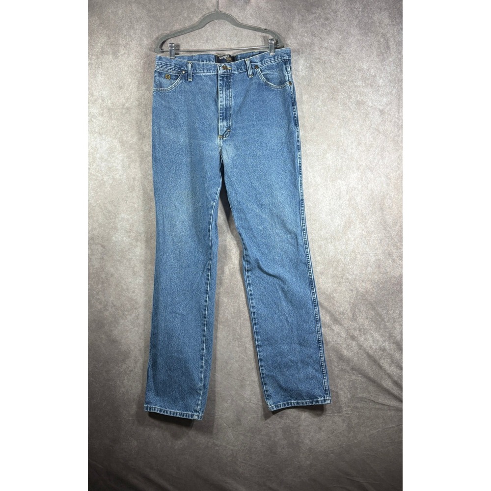 Wrangler Jeans Mens 38x36 Blue George Strait Cowboy Cut Western Denim Rodeo Work